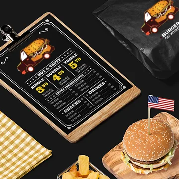 Burger on Wheels menu and packaging